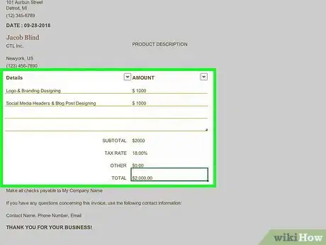 Image titled Make an Invoice on Excel Step 15