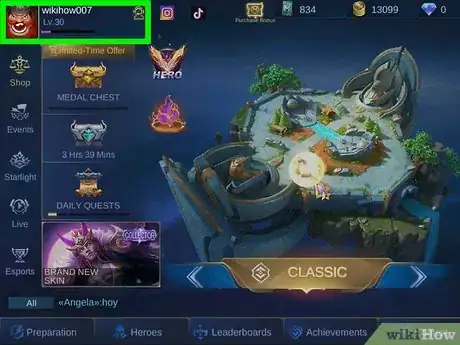 Image titled Be on Advanced Server on Mobile Legends_ Bang Bang Step 1