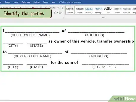 Image titled Draft a Bill of Sale for a Vehicle Step 4