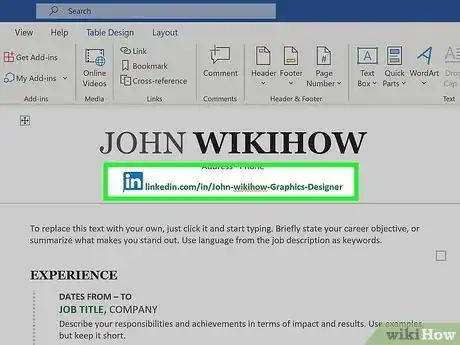 Image titled Add LinkedIn to Resume Step 9