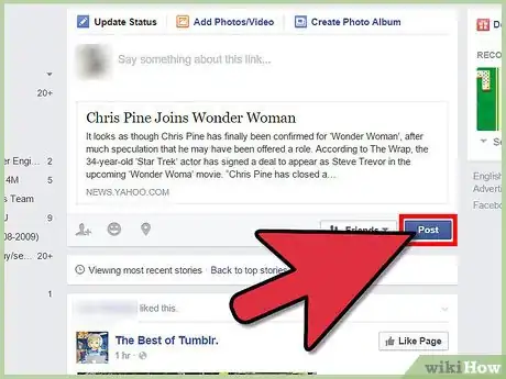 Image titled Post News Articles on Facebook Step 8