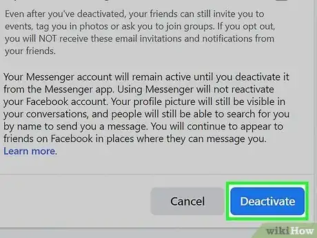 Image titled Deactivate a Facebook Account Step 23