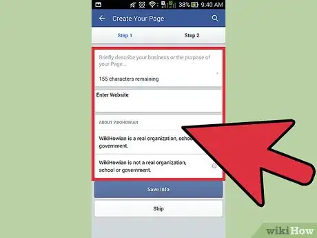 Image titled Create a Facebook Page on Android Step 8