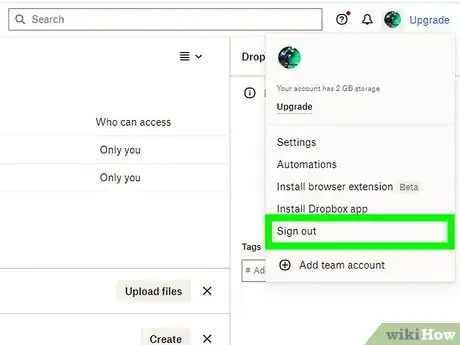 Image titled Log Out on Dropbox on PC or Mac Step 9