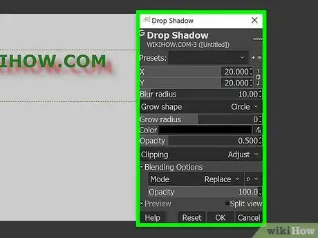Image titled Use Drop Shadow in GIMP Step 10