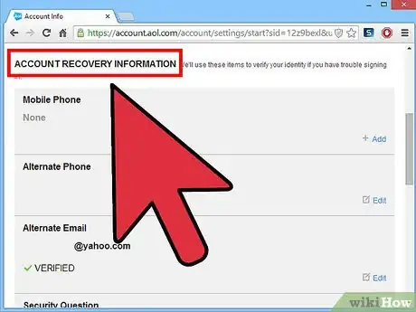 Image titled Change Your Account Recovery Settings on AOL Mail Step 4