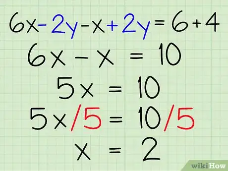 Image titled Solve Systems of Algebraic Equations Containing Two Variables Step 10