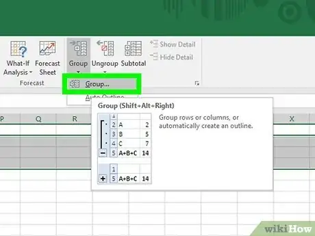 Image titled Group and Outline Excel Data Step 9