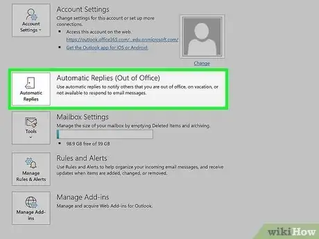 Image titled Turn On or Off the Out of Office Assistant in Microsoft Outlook Step 1