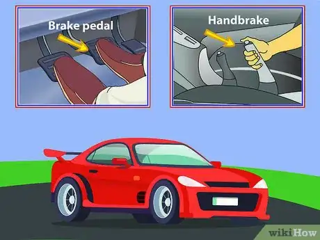 Image titled Prevent a Car from Rolling Back on a Hill Step 01