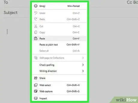 Image titled Cut and Paste in Email Step 9