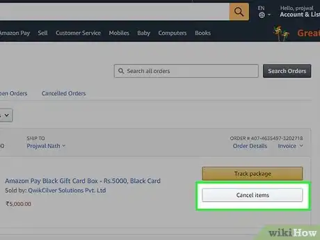 Image titled Cancel an Amazon Gift Card Delivery Step 5