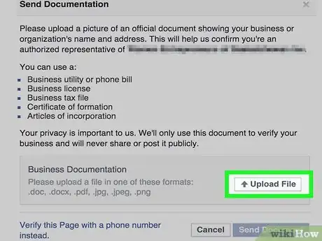 Image titled Verify Your Facebook Page Step 7