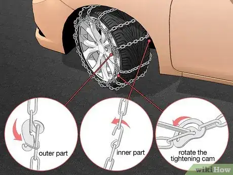 Image titled Install Snow Chains on Tires Step 7