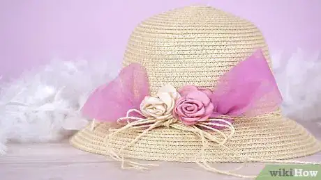 Image titled Decorate a Hat with Flowers Step 10