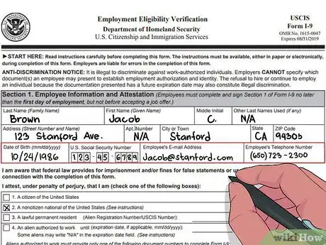 Image titled Complete an I9 Form Step 4