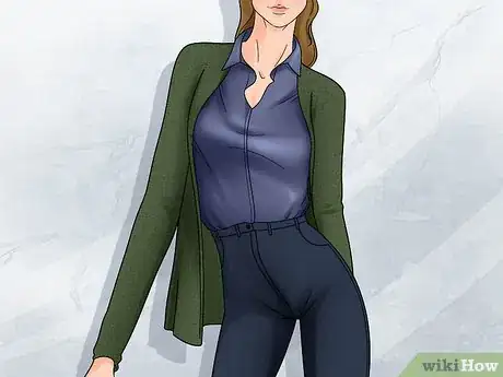 Image titled What Should You Wear Under a Cardigan Sweater Step 5