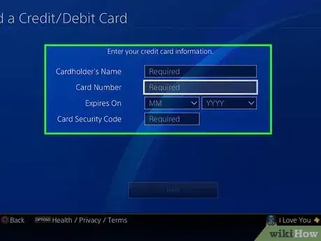 Image titled Add a Credit Card to the PlayStation Store Step 8