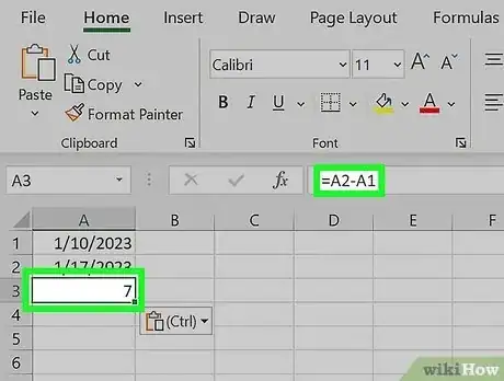 Image titled Calculate Number of Days Between Two Dates in Excel Step 9