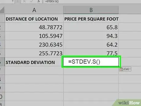 Image titled Calculate Standard Deviation in Excel Step 5