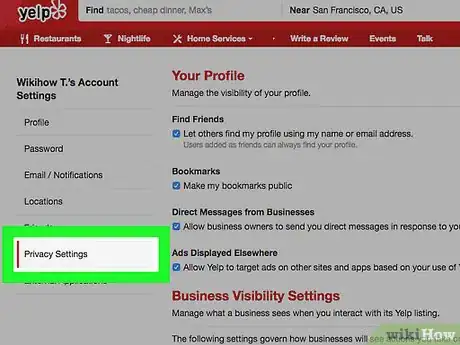 Image titled Change Your Personal Account Settings on Yelp Step 9