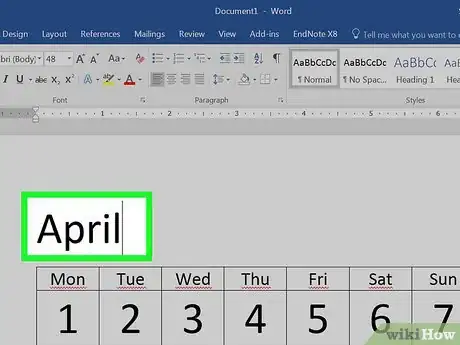 Image titled Make a Calendar in Word Step 17