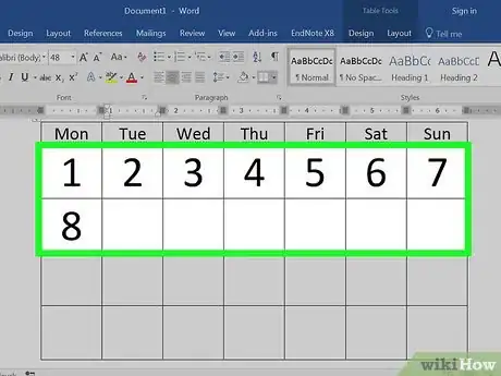 Image titled Make a Calendar in Word Step 15