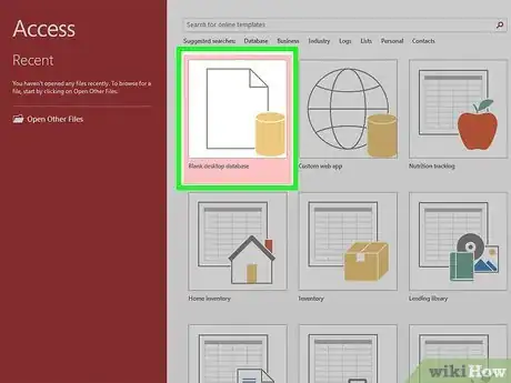 Image titled Make a Database Using MS Access Step 2