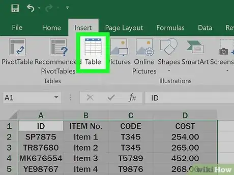 Image titled Make Tables Using Microsoft Excel Step 4