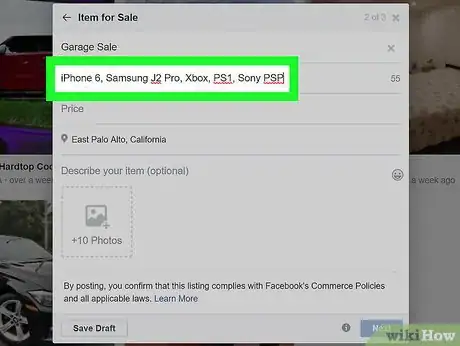 Image titled Advertise a Garage Sale on Facebook on PC or Mac Step 5