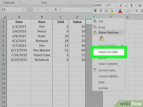 Image titled Move Columns in Excel Step 7