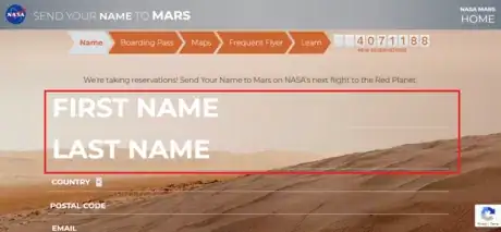 Image titled Send Your Name to Mars Homepage Enter Name.png