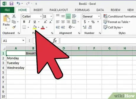 Image titled Create a Family Meal Plan in Excel Step 8