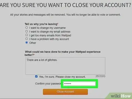 Image titled Delete Wattpad Account Step 7