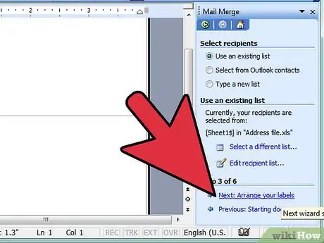 Image titled Mail Merge Address Labels Using Excel and Word Step 8