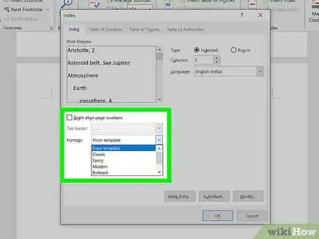 Image titled Create an Index in Word Step 18
