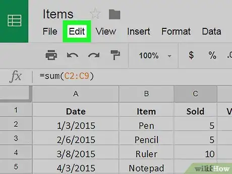 Image titled Copy Formulas on Google Sheets on PC or Mac Step 4