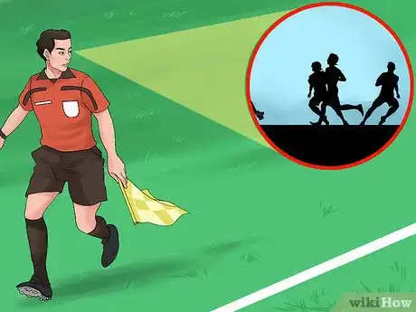 Image titled Signal and Position Yourself As an Assistant Referee in Soccer Step 6