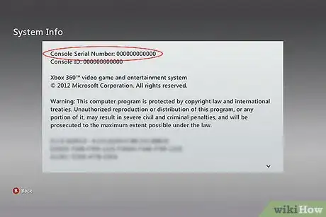 Image titled Find Your XBox 360 Serial Number Step 9
