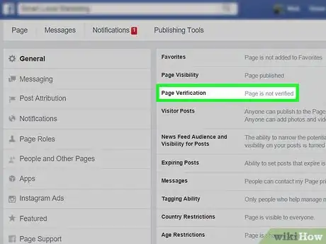 Image titled Verify Your Facebook Page Step 2