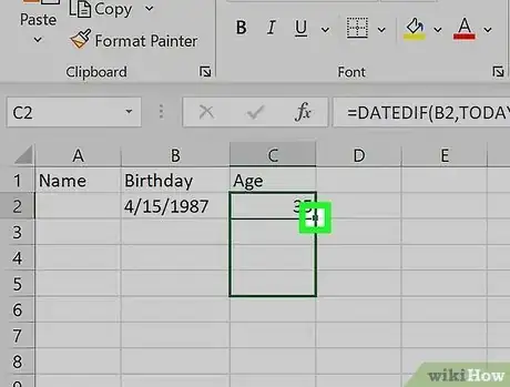 Image titled Calculate Age on Excel Step 16