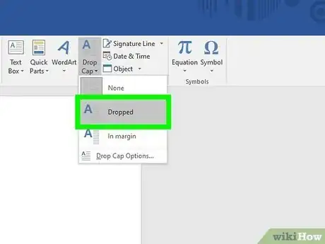 Image titled Create a Drop Cap in a Word Document Step 4