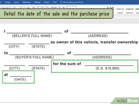 Image titled Draft a Bill of Sale for a Vehicle Step 5