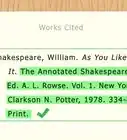 Cite Shakespeare in MLA