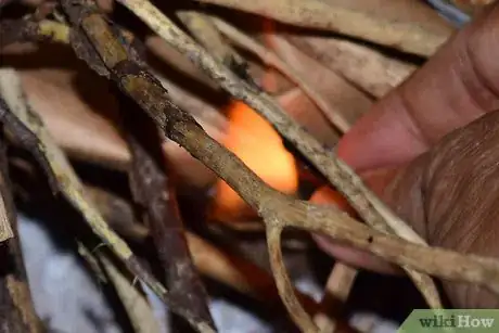 Image titled Light a Fire With One Match Step 5