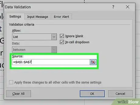 Image titled Add a Drop Down Box in Excel 2007 Step 6