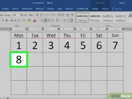 Image titled Make a Calendar in Word Step 16