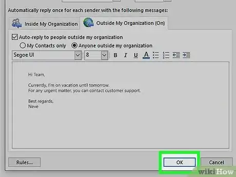 Image titled Set Up Out of Office in Outlook Step 7