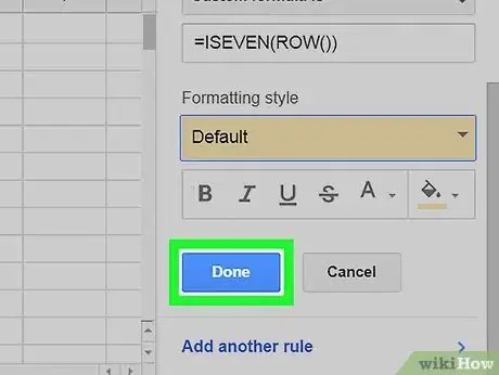 Image titled Highlight Every Other Row on Google Sheets on PC or Mac Step 14