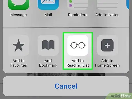 Image titled Add Websites to an iPhone or iPad's Reading List to View Offline Step 3